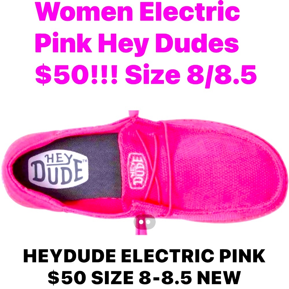 Women’s Hey dudes, Electric pink size 8/8.5